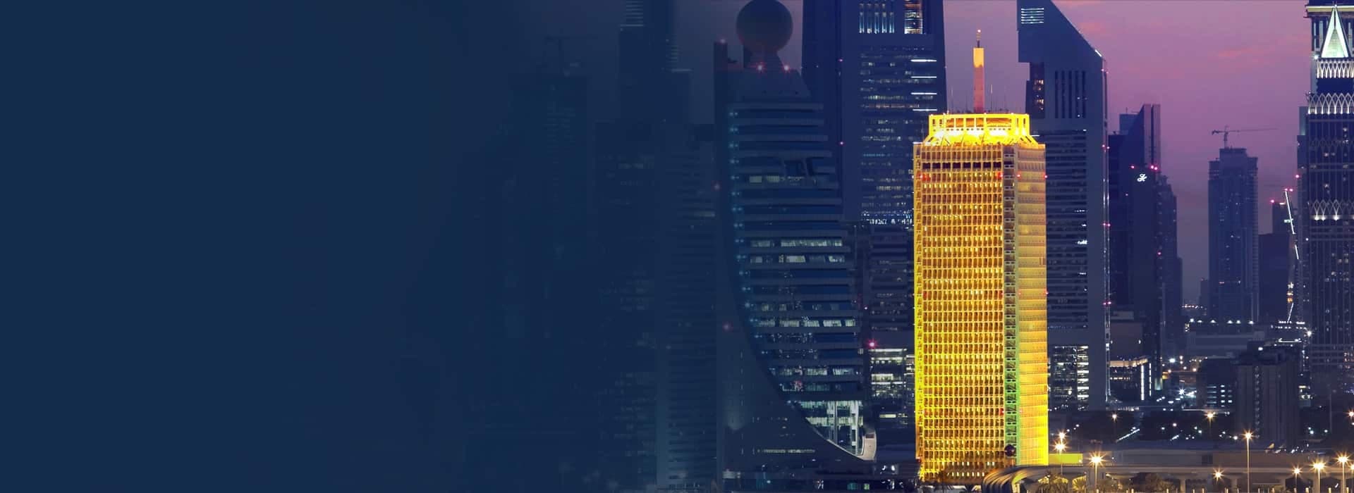 Dubai skyline and Sheikh Rashid Tower